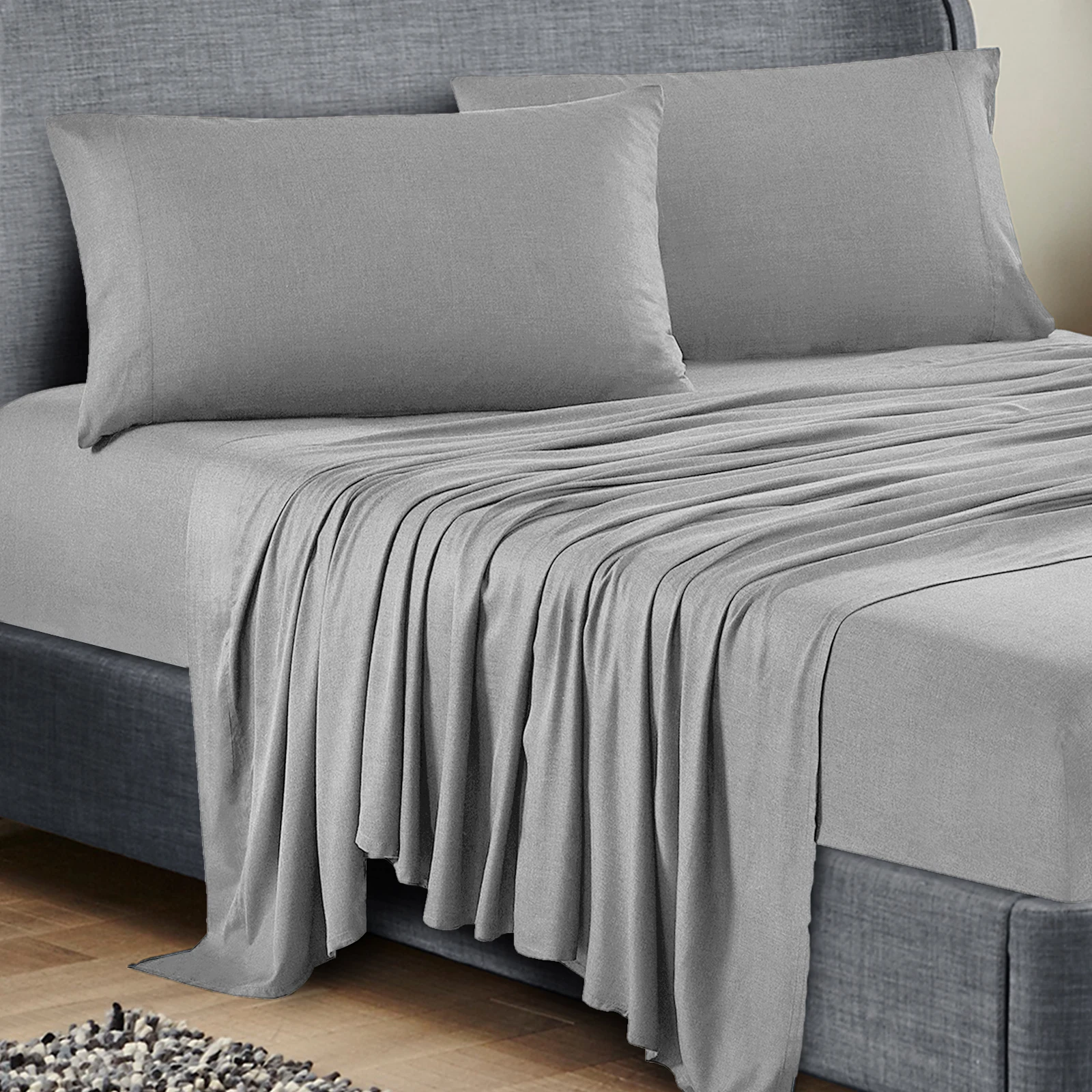 ALPHA TEXTILE bed sheet set with pillow case Rayon bed sheets set fabric fitted bedsheets basicJuego de ropa de cama pillow case