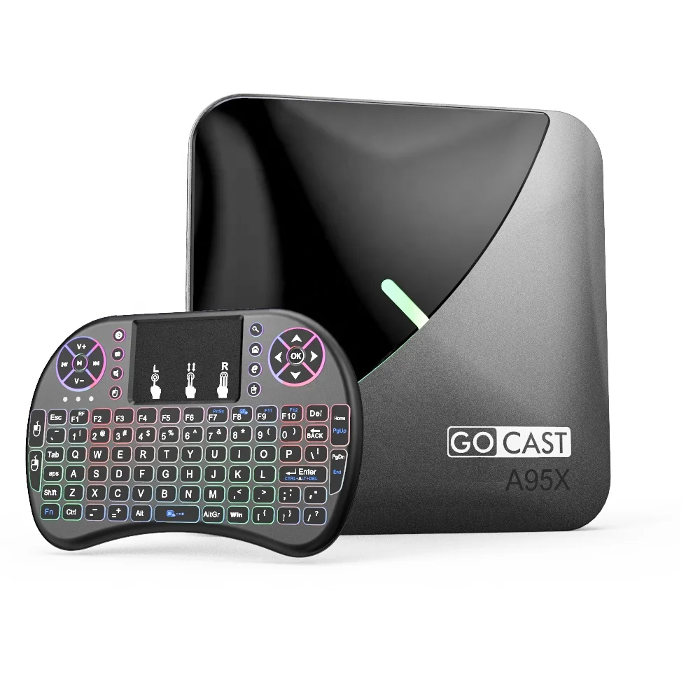 Gocast A95X F3 воздуха 8K RGB свет ТВ приставка Android 9 0 S905X3 4 Гб 64 двухполосный Wi-Fi 4K Netflix android TV Box с