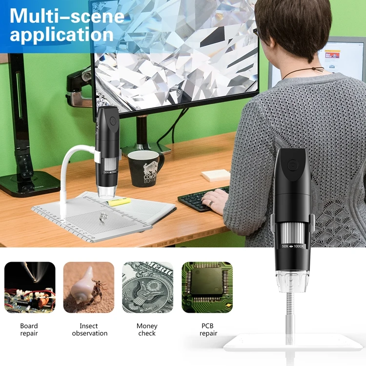 HD  WIFI  2000X digital microscope  1080P LED  WiFi Microscope Mobile Phone Microscope Camera for  Android