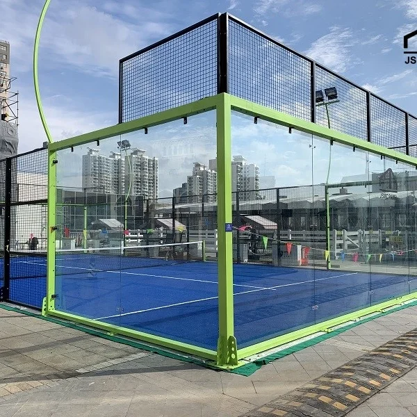 China Gold Supplier 2024 Safety Sports Used Panoramic Padel Court Tennis padle