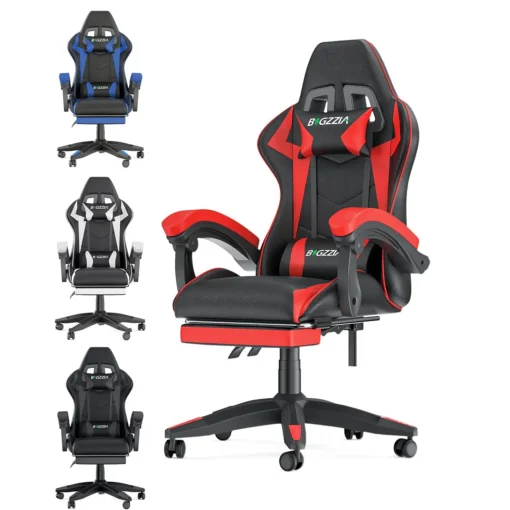 Ergonomic Chair Reclining Leather Silla Racing Gamer Gaming Chair With Footrest Massage Pc Computer Gaming Chair
