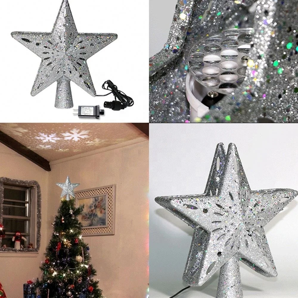 Shingel LED Christmas tree snowflake star laser projector lamp ornament pentagram ceiling night lights for home decorations Lamp