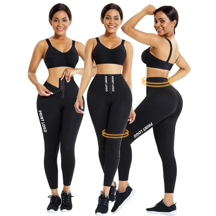 2023 Gym Sports Slimming Body Shaper Waist Trainer Leggings Woman Customize High Waist Butt Lift Yoga Pants  Ladies