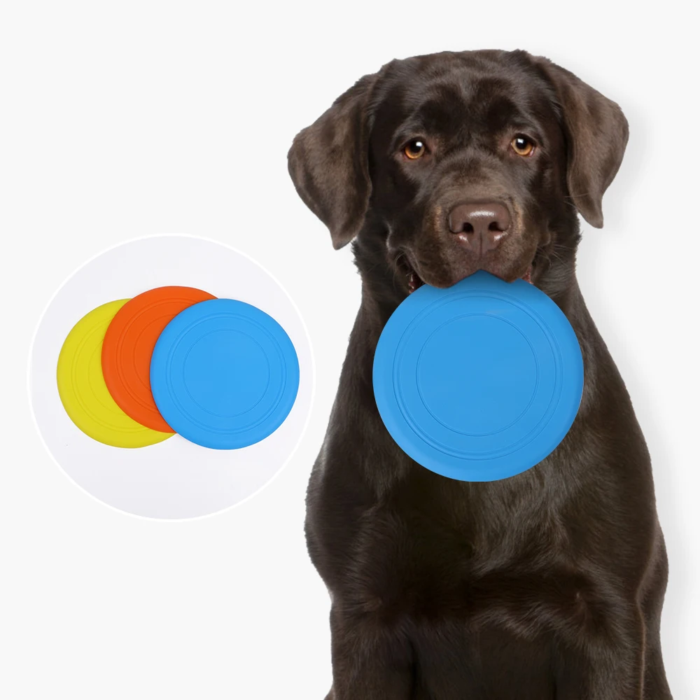Silicone Custom Logo Pet Portable Bowl Dog Toy Flying Discs Pet Silicone Rubber Flying Discs Dog Flying Disc