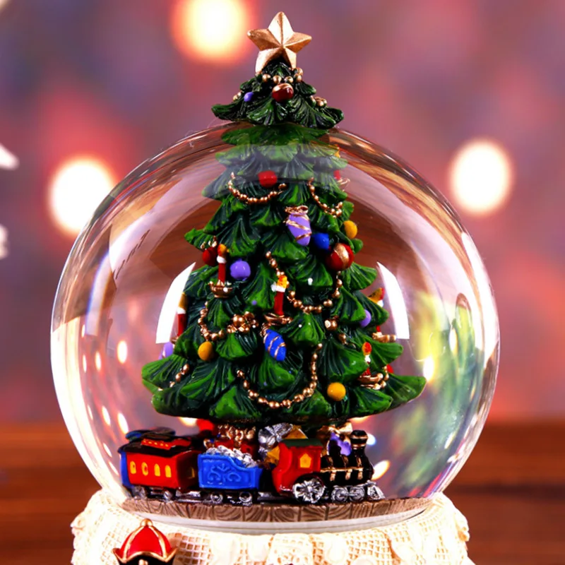Festival Bear Christmas Snow Globe Glass Crystal Ball Music Box Party Home decoration accessories gift for Kid 2020