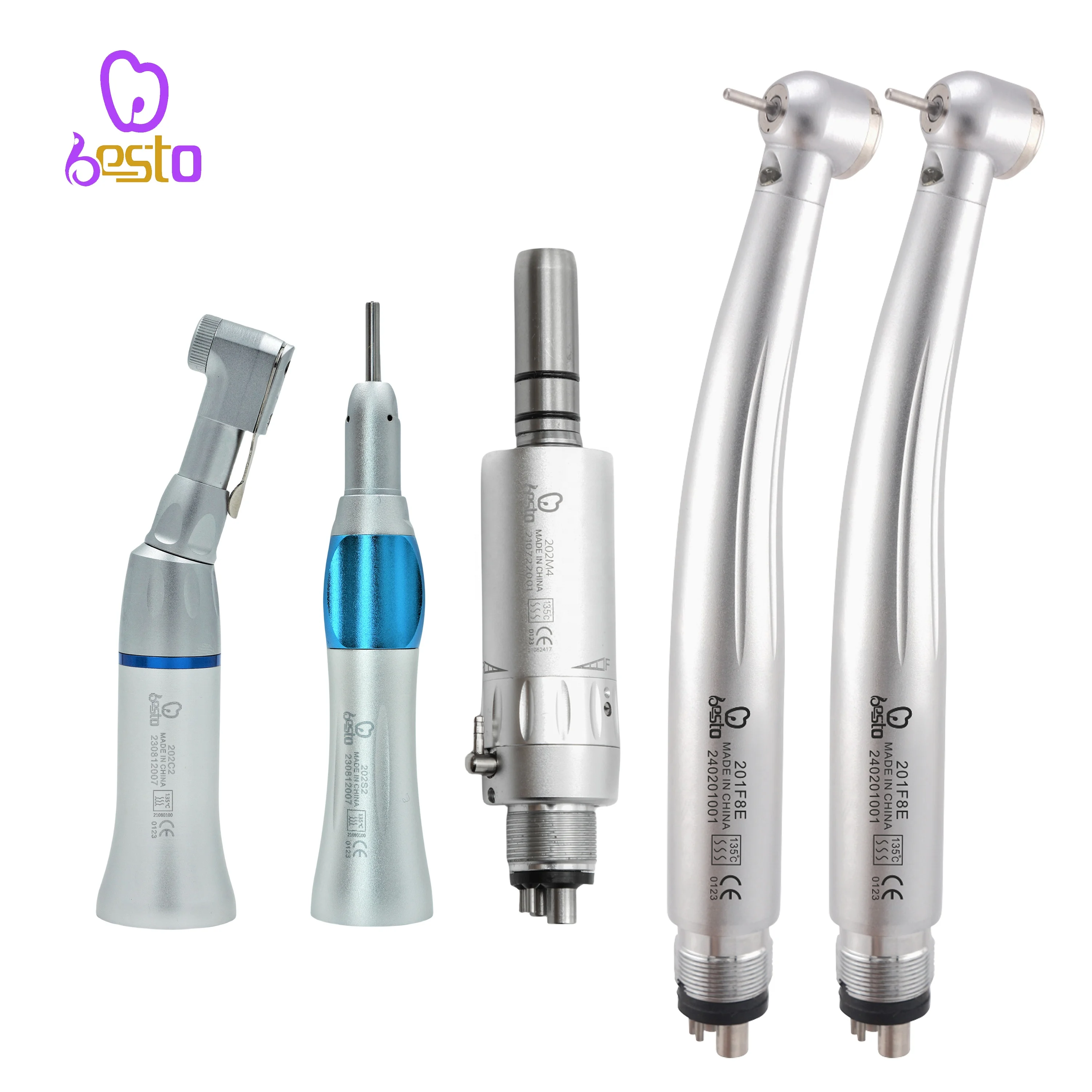 Betto набор стоматологических наконечников с 4 отверстиями низкоскоростная воздушная турбина высокоскоростной хирургический наконечник алюминиевой упаковкой