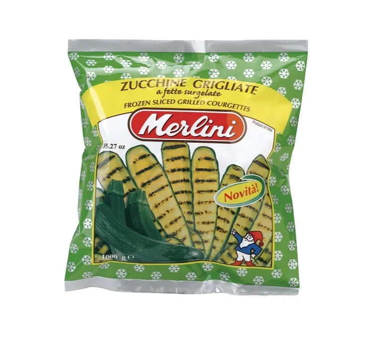 Zucchini Merlini FROZEN Courbet a Bette Grilled Merlini Grade Special Shape Brc Ifs Sedex 1000 Packaging 1 Kg IQF