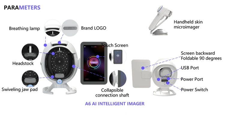 Skin Analyzer Machine 3D Skin Analyzer with Ipad Space Camera WIFI Connecting  Magic Mirror Skin Detection