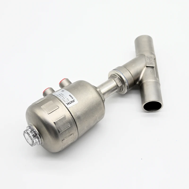 Double Acting DN15 1/2 inch Water Steam Control Angle Seat Valve Pneumatic welding stainless steel angle seat valve