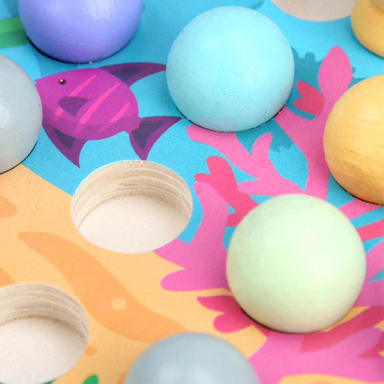 Обучающая деревянная игрушка Монтессори, магнитная рыболовная игра, деревянные игрушки для детей