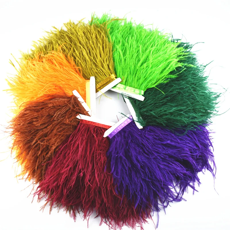 Wholesale Customized Ostrich Feather Tassels 8-10CM DIY Dress Decoration Material Latin Dance Skirt Lace Clothing Accessories