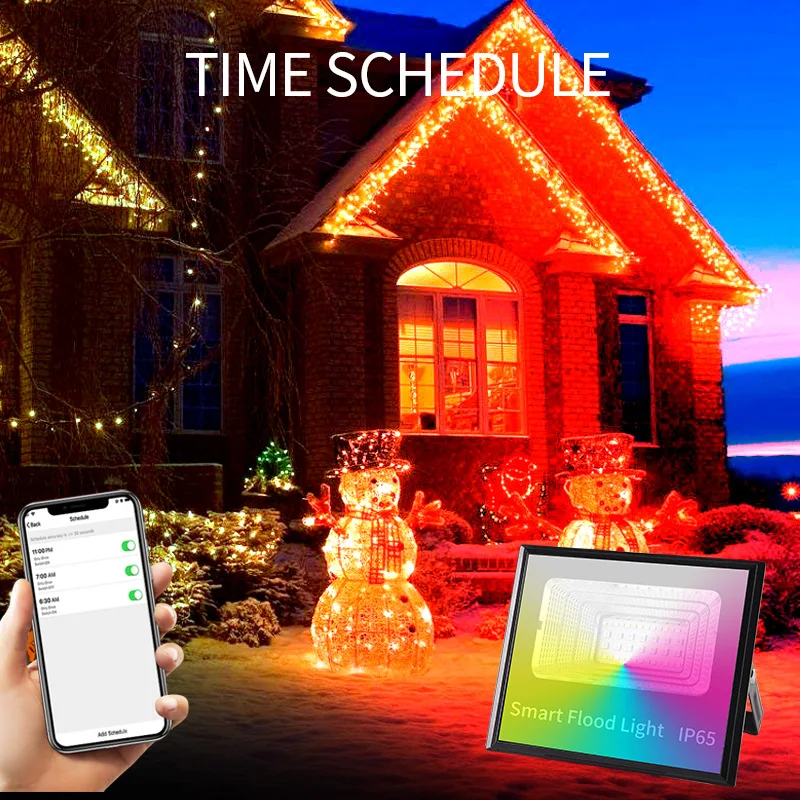 WIFI Flood Light 30W RGB Led Flood Lights Waterproof RGB Flood Lights In The Garden