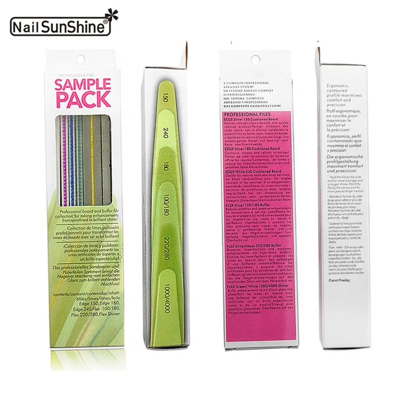 Nail SunShineWholesale 6pcs/set professional Disposable manicure nail tools sandpaper custom printed nail file set