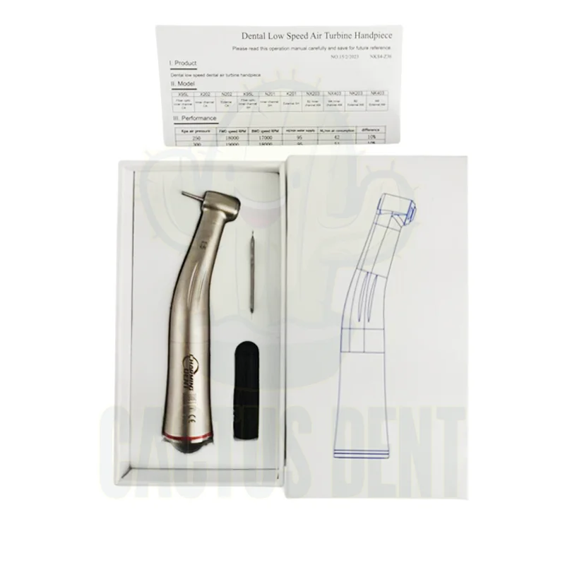 1:5 Dental Contra Angle Handpiece Inner Water Spray Red Ring Increase Speed Handpiece Dental LED Low Speed Handpiece