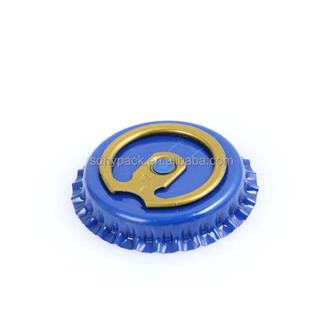 Factory Bulk Sale Custom 26mm Standard Size Easy Pull Ring Beer Bottle Crown Cap Metal Cap For Beer Glass Bottles