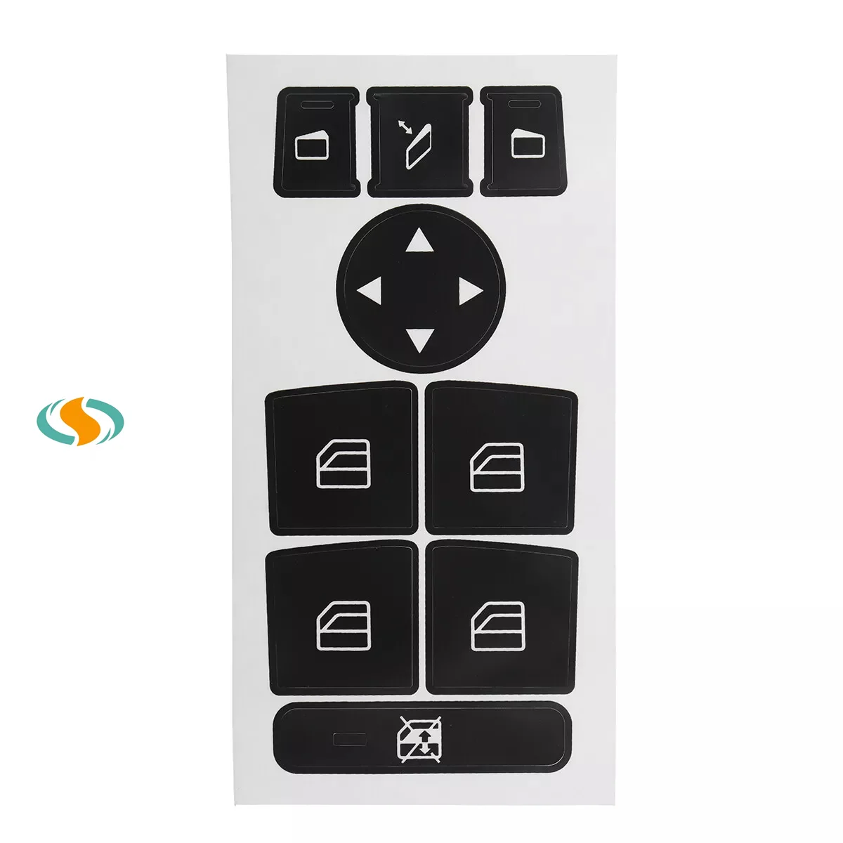 Black Window Switch Button Repair Decal for Mercedes Benz Cars Accessories Type