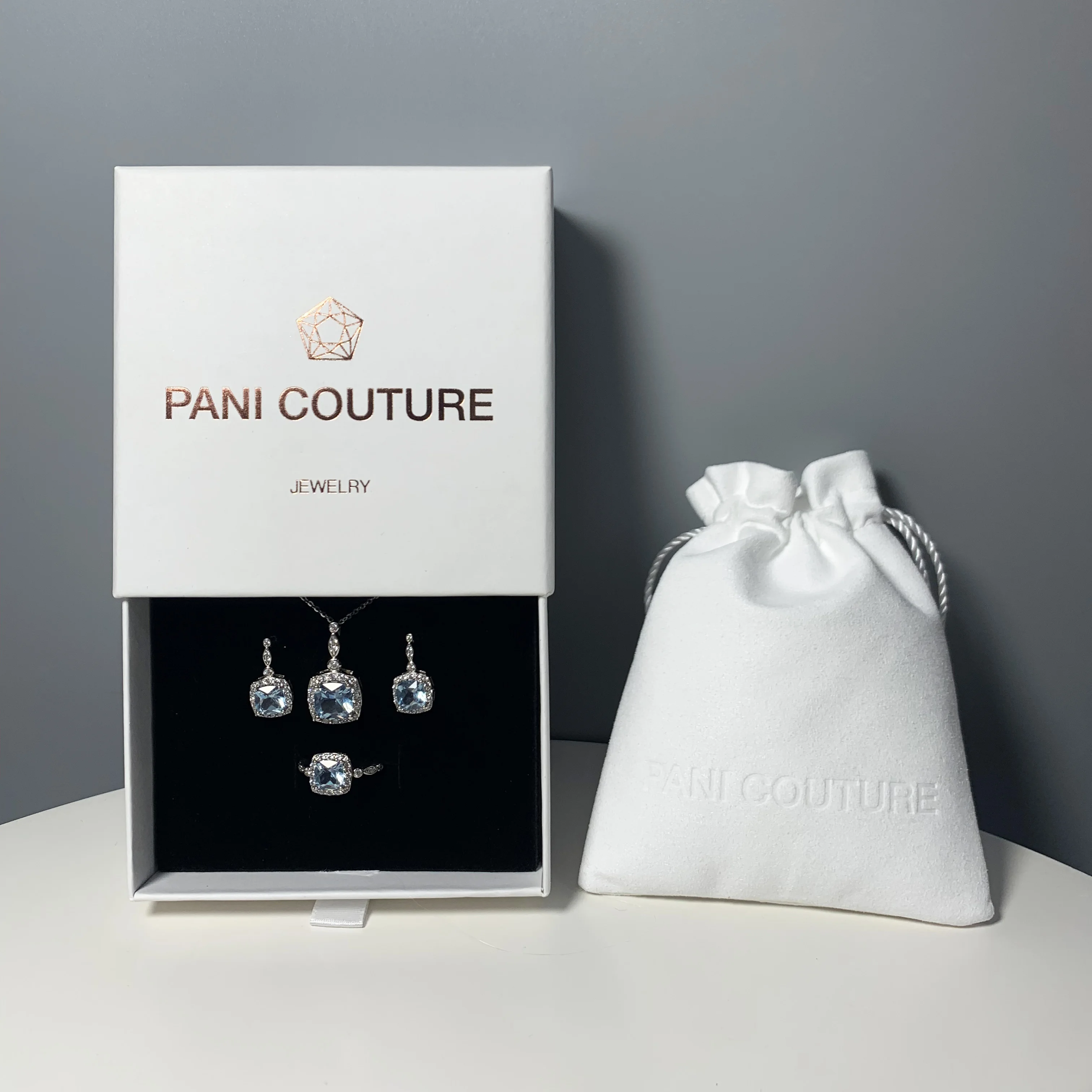 Customized Jewelry Box Jewelry Set Storage Necklace Earrings Jewelry Packaging Paper Bag Ring Box Sliding Drawer Box