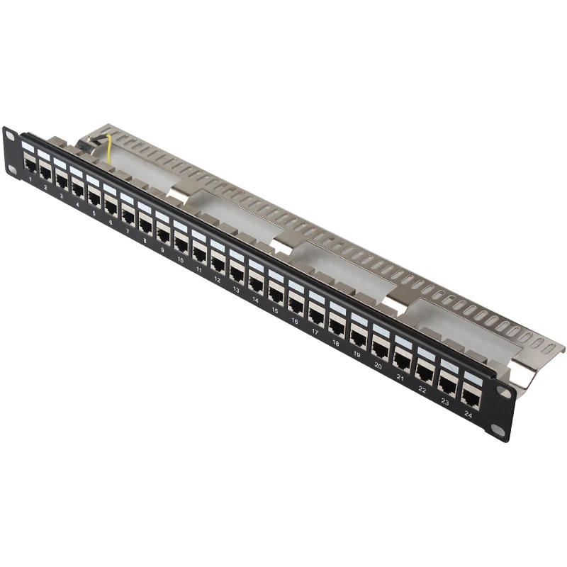 Manufacturer RJ45 Cat6 patch panel 24 port network wire cabling metal patch panel FTP cat6 RJ45 patch panel