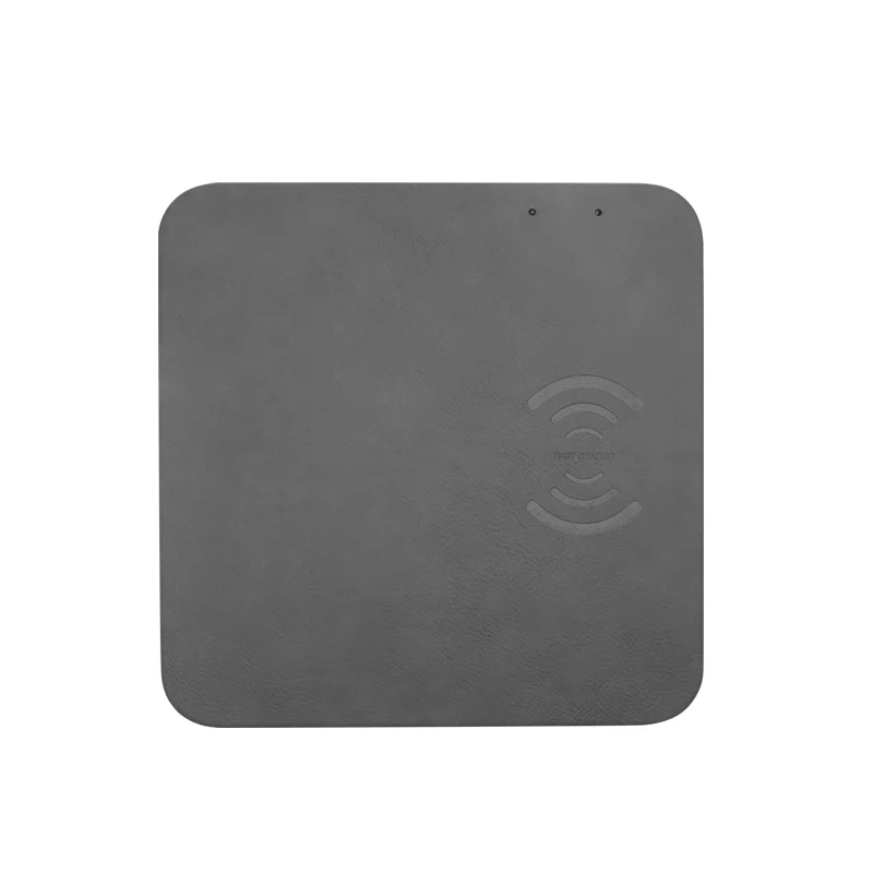 Customized Logo Engraving Charging Mouse Pad Laser Leatherette Wireless Charging Pad