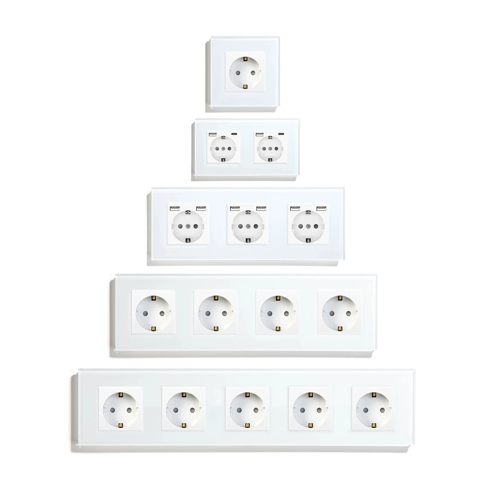 MVAVA 16A European Eu Single Glass Frame Panel 86 Plug Electric Power Wall Switch And Socket schalter steckdose with usb type c