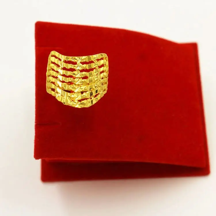 2021 Sandblasted Gold Big Flower Ring Ladies Open Gold Plated Ring Wholesale