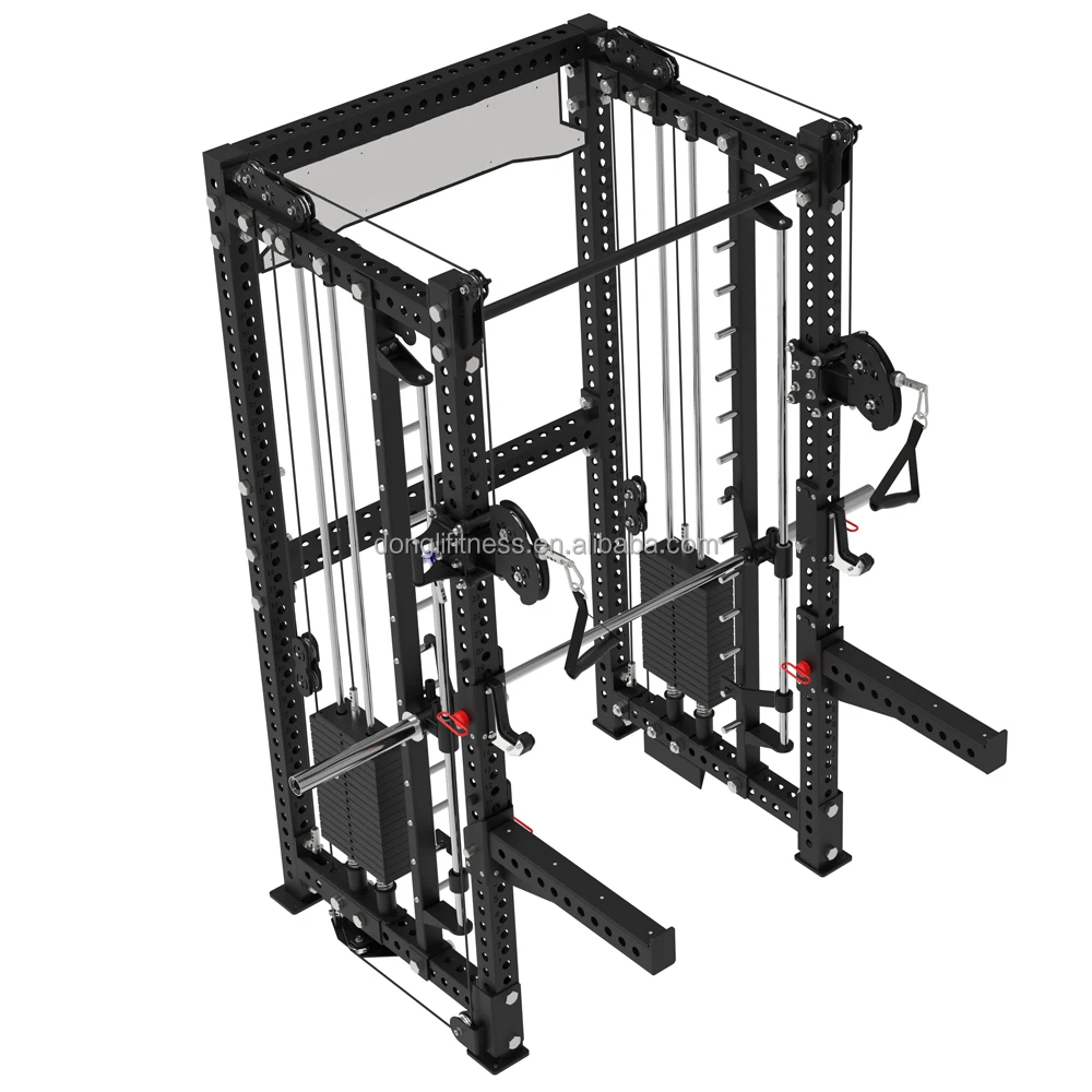 Factory Direct Wholesale Multifunction Power Rack Dual Cable Crossover Strength Training Gym Equipment