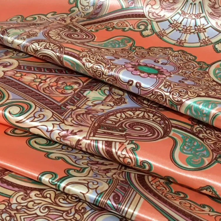 2021 New pattern China manufacturer polyester satin silk fabric for home textile