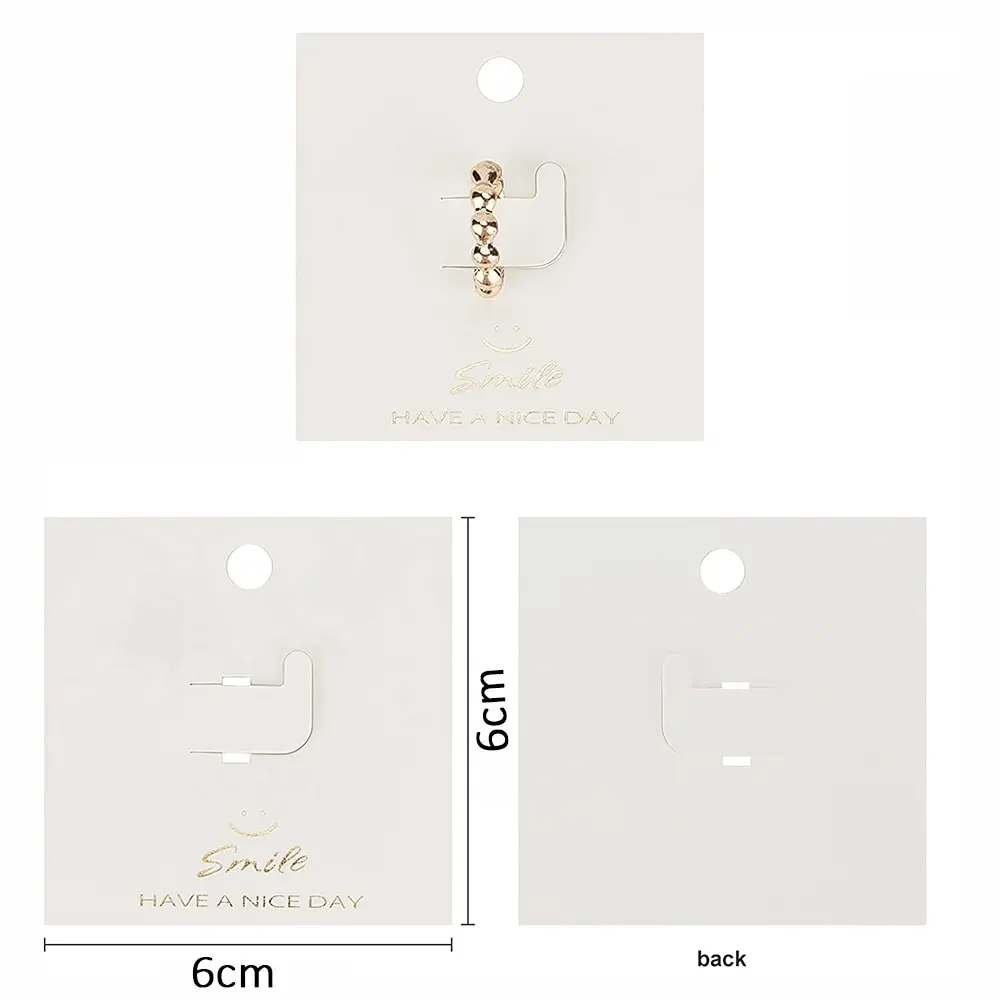 Printing Custom Made Necklace Cards Packaging High-Quality Jewelry Presentation Cards White Jewelry Card With Logo