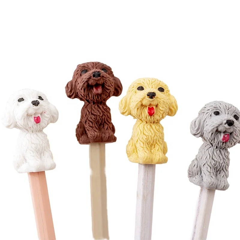 Cute Cartoon Teddy Eraser Children Student Stationery Promotion Gift Soft Pencil  Rubber 3D Animals Insert Eraser