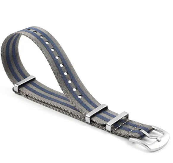 Fabric safety black adjustable quick disassembly 18mm 20mm 22 mm stripe printed Nylon Watch Strap