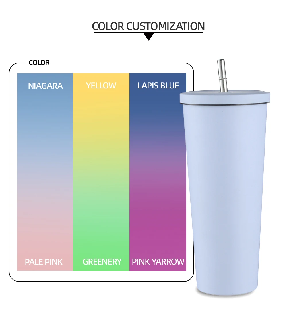 500ml Insulated Coffee Tumbler with Portable Ceramic-Liner: Colorful Vacuum Flask for Custom Logo Stainless Steel Mugs