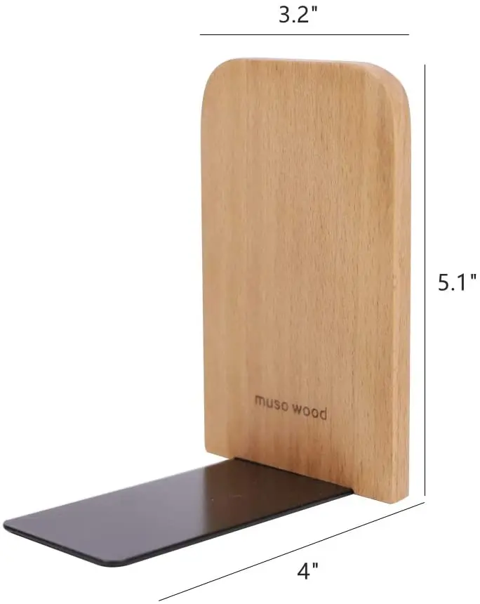 
Combohome Natural Beech Wood Office Desktop Bookends Wooden Art Bookend For Book Stand 