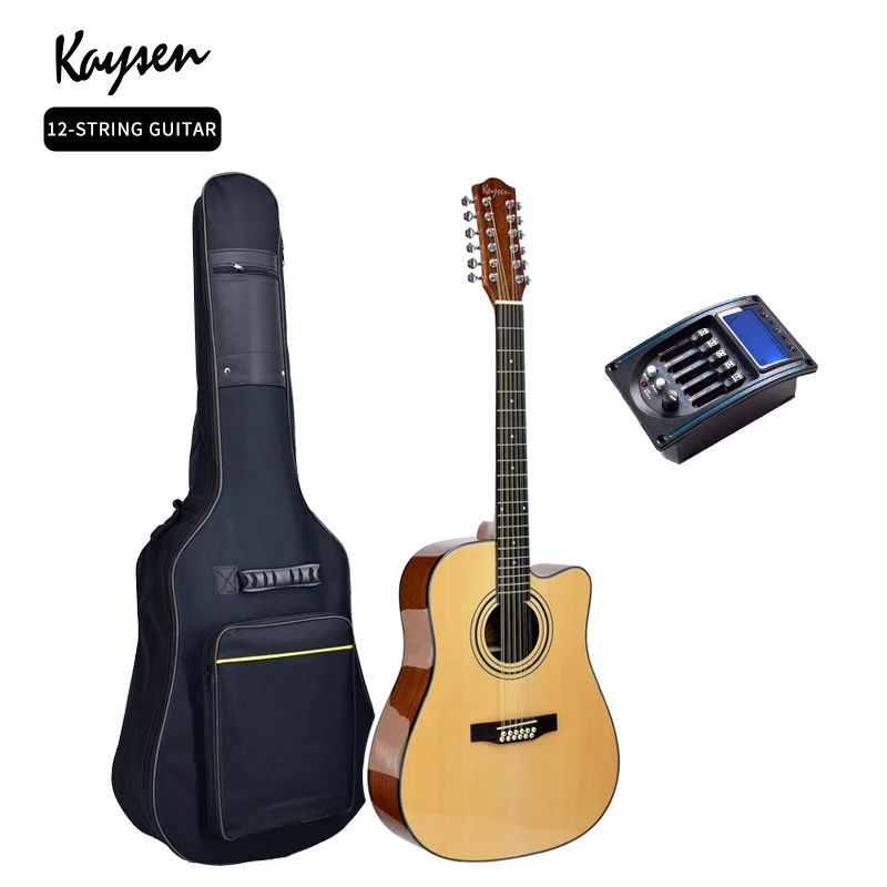 Kaysen Musical Instruments Twelve String Electric Acoustic Guitar with 5 Band Equalizer