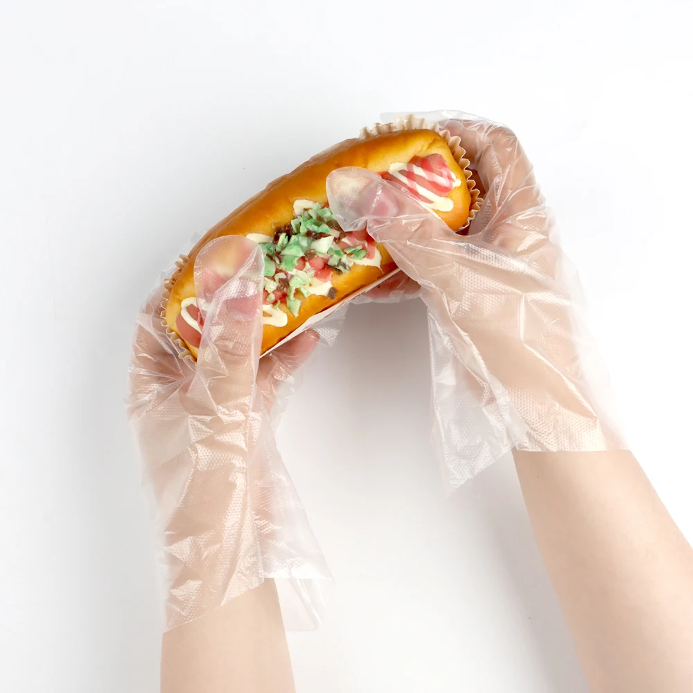 Cheap Multipurpose Disposable Clear Kraft Paper Individually WrappedTransparent HDPE Kitchen Food Grade Plastic PE Gloves