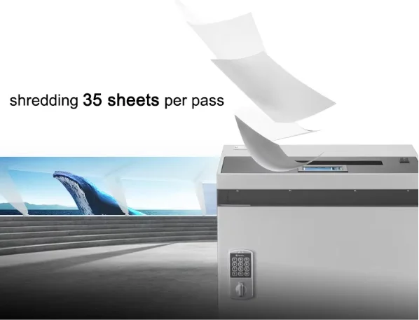 Triturador De Papel Commercial Heavy Duty P4 35 Sheets Paper Document CD Shredding Machines Cross Cut Paper Shredders