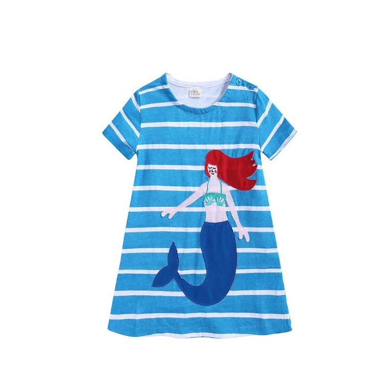 
Wholesale summer new kids clothes short sleeve flowers printed casual girls dress 