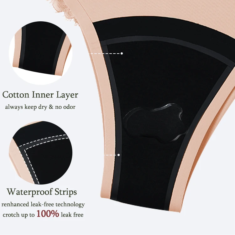 New woman lace Seamless 4 Layers Absorbent menstrual period brief underwear lady Anti-Bacterial breathable perion panteis
