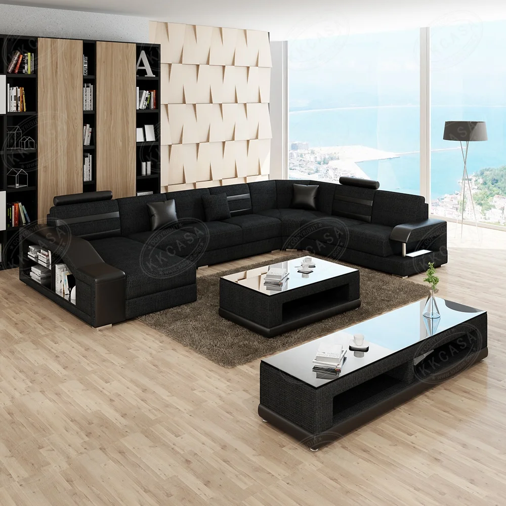 Factory Wholesale Modern U Shaped sofa set Couch Sets sofas sectionals foshan shunde furniture living room furniture