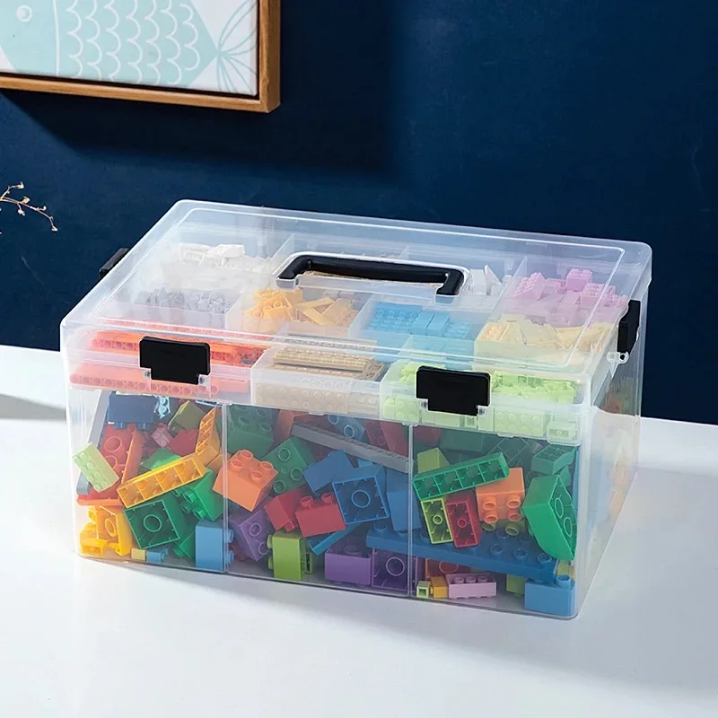 Storage Organizer Divided Detachable Storage Box Toy with Lid Children Foldable Opp Bag Transparent Multi Functional Plastic