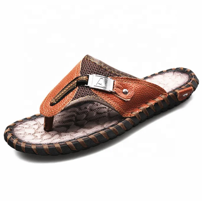 Summer  Genuine Leather Outdoor Sandals Fashion Comfortable Wearing Sandal Men Sandals Slippers