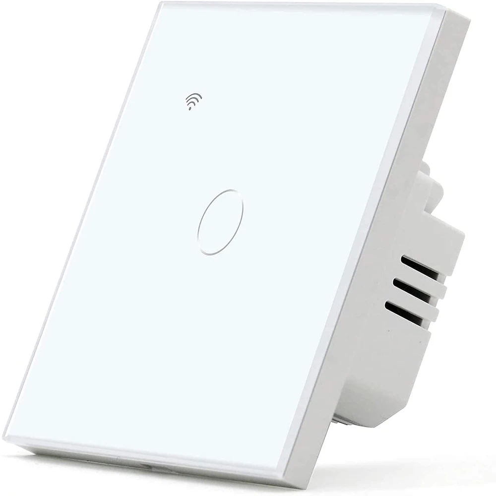 US EU Smart Wall Light Switch,1Gang Wifi Wall Touch Switch Compatible with Alexa and Google Home,APP Remote Control,Timing