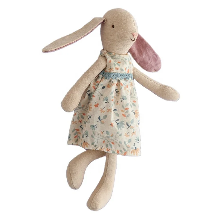 Soft Cotton Linen Mouse Cloth Toy with Removable Dress Premium Handmade Little Mice Fabric Doll Stuffed Mouse Girl Plushie