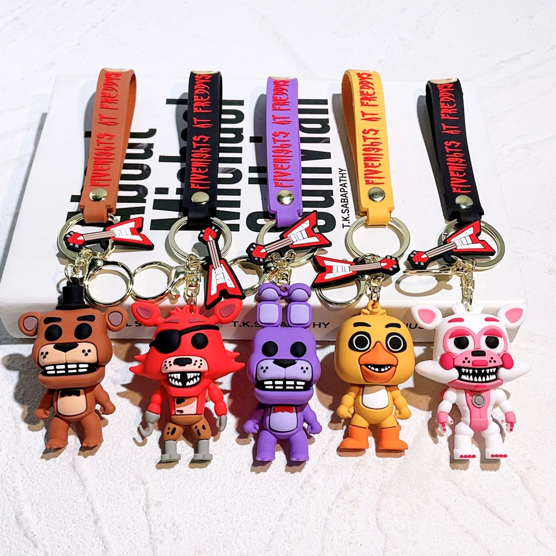 Wholesale Promotional Halloween Funny Horror Keychain Movie Five Nights Souvenir Cartoon Gifts Keyring PVC Plastic Llavero