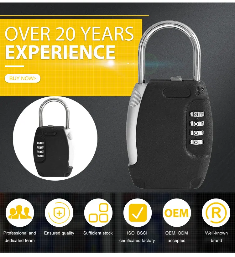 black color strong design High quality 4 digits small pad key lock box