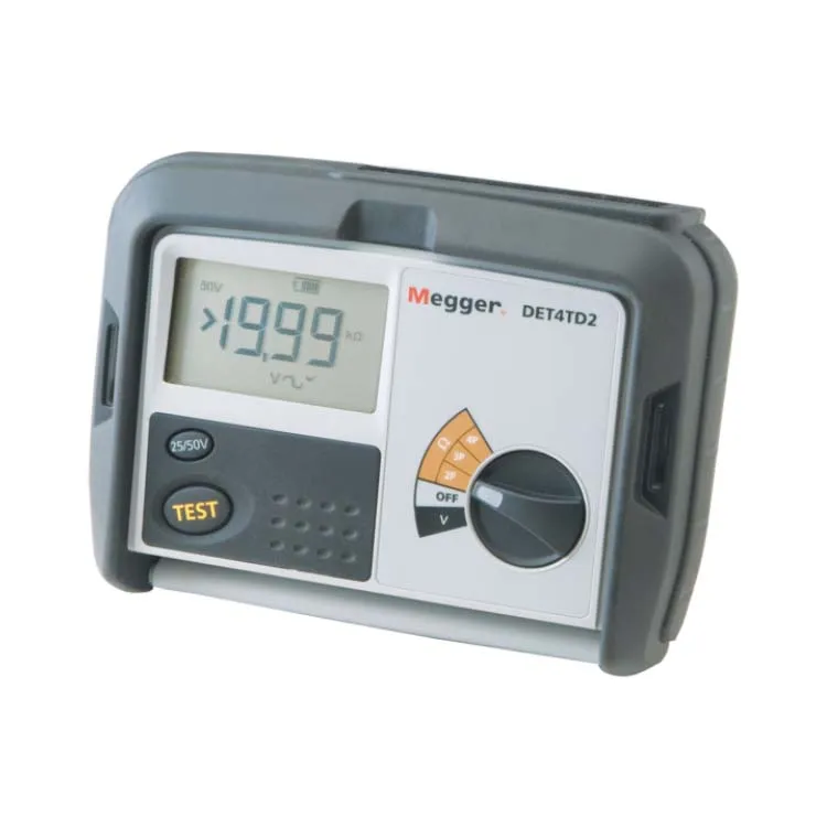 Megger DET4TR2 Digital Earth Tester - 2 3 & 4 Terminal Rechargeable Digital DisplayTerminal Bare Wire Adaptors