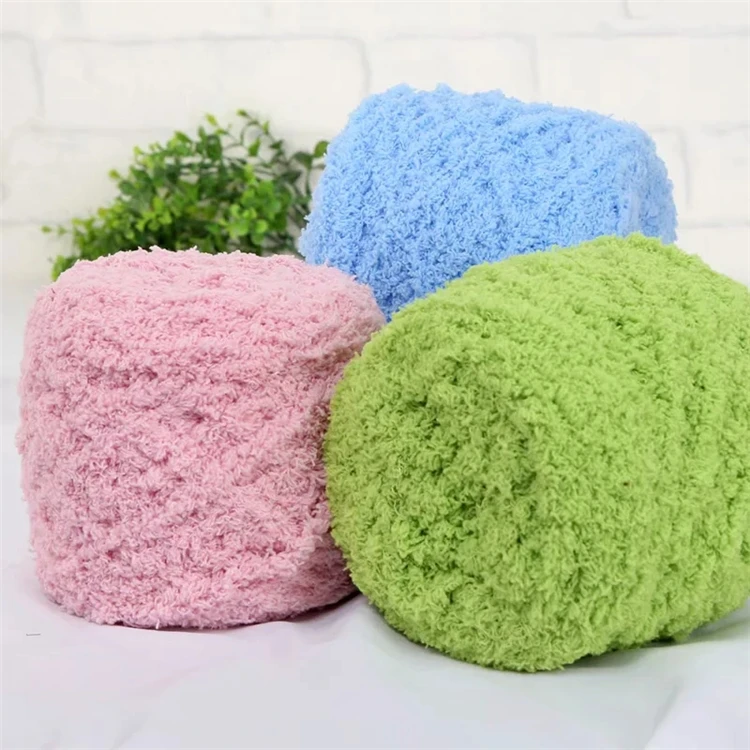 Competitive Price Polyester Yarn Coral Fleece Cotton Hair Thread For Knitting