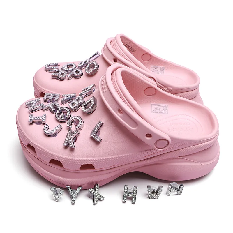 Wholesale Shoes Accessories Cheap Metal Charm Clogs Decoration Custom Letters Bling Luxury Designer Pieces