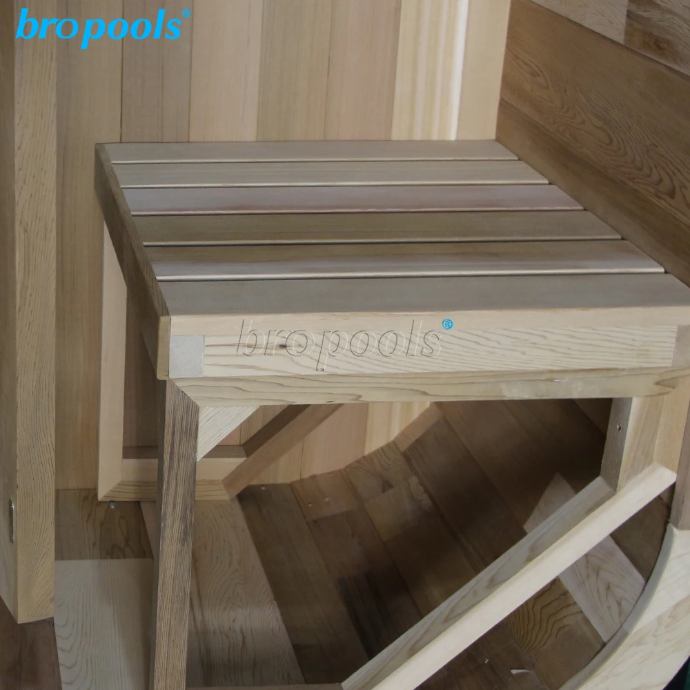 Bropool Modern Design Traditional Canadian Red Cedar Outdoor Cube Sauna Room with Porch Solid Wood Computer Control Panel Villas