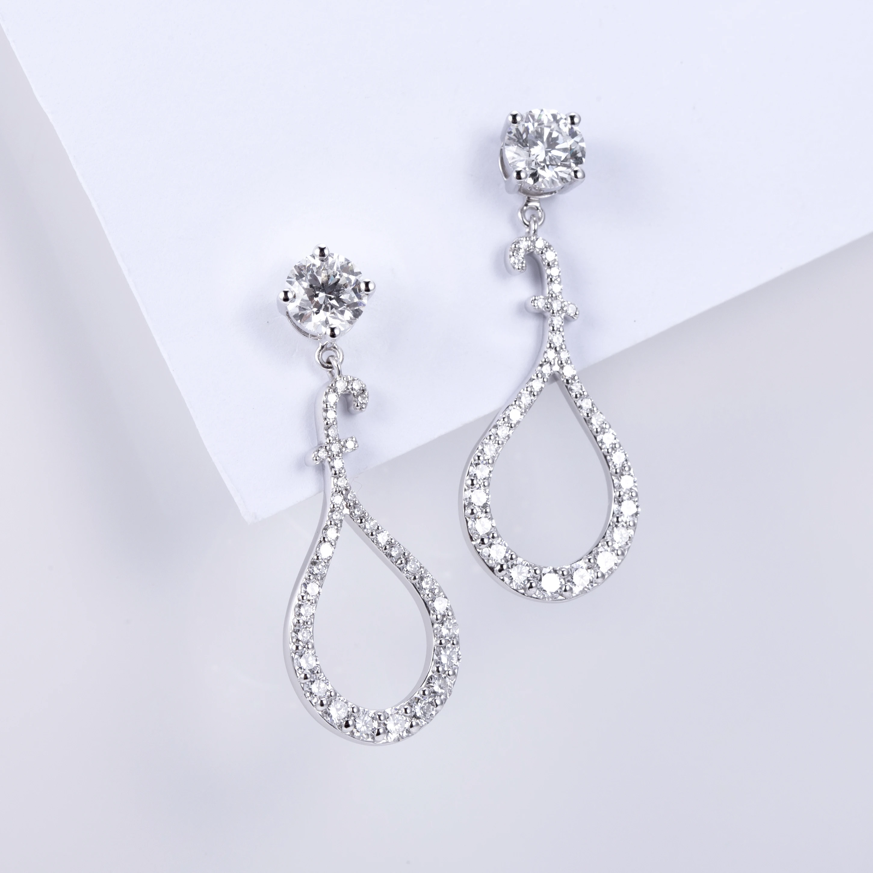 Fine jewelry earrings 2023 High Quality 14K White Gold lab Diamond Earrings for women