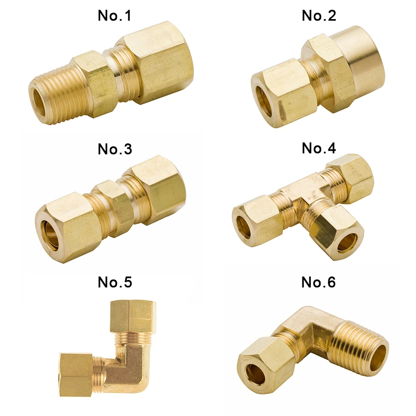 High Quality D.O.T Brass Compression Ferrule Hose Tube Pipe Fitting Sleeve for Metal Pipe